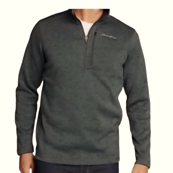 Eddie Bauer Men's Green 1/4 Zip Fleece Sweater Pullover Size XL - Picture 1 of 5